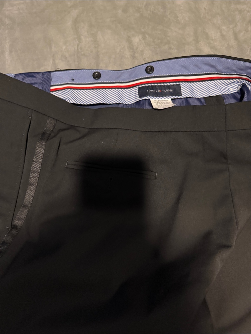 Tommy Hilfiger Black Men's Dress Pants with Satin Side Stripe 38x34 Unworn - Picture 4 of 5